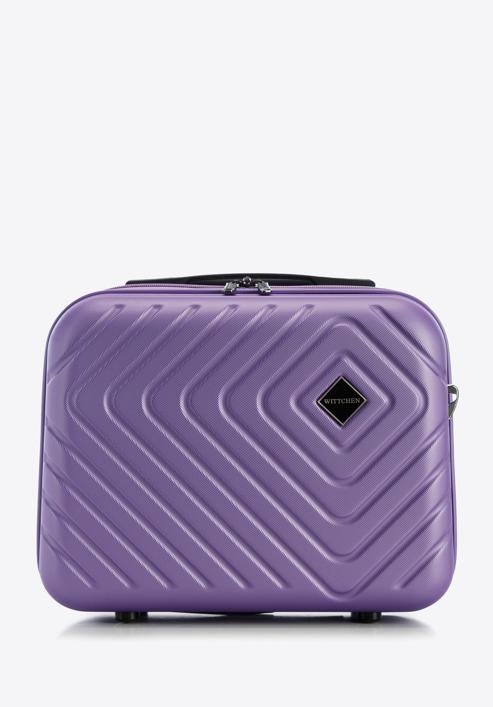 Kosmetická taška ABS z geometrickým ražením, fialová, 56-3A-754-11, Obrázek 1