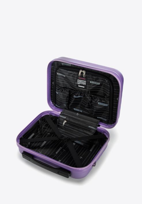 Kosmetická taška ABS z geometrickým ražením, fialová, 56-3A-754-11, Obrázek 3