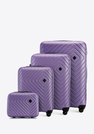 Sada kufrů ABS s geometrickým ražením, fialová, 56-3A-75K-25, Obrázek 1