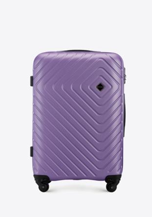 Střední kufr z ABS s geometrickým ražením, fialová, 56-3A-752-25, Obrázek 1