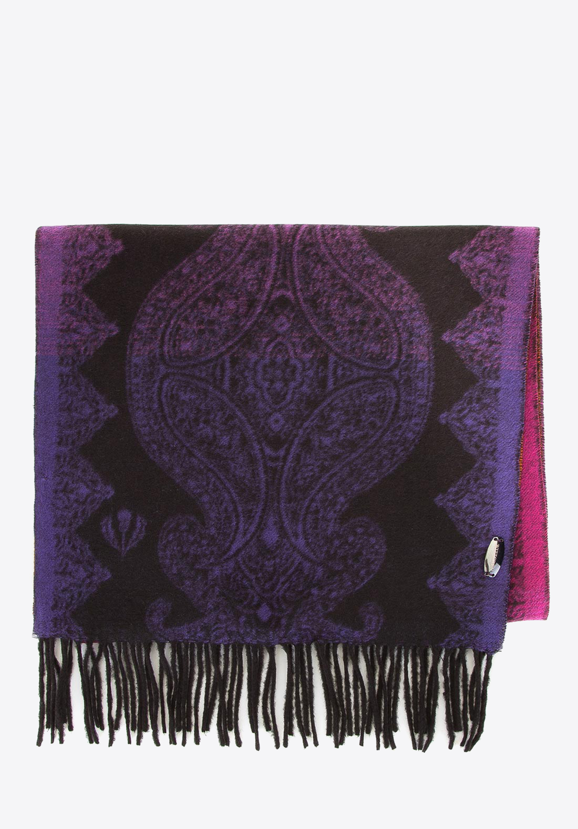 Dámsky tieňovaný šál s ornamentom, fialovo-čierna, 91-7D-X26-X1, Obrázok 1