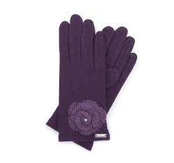 Женские перчатки с вязаным цветком, фиолетовый, 47-6-119-F-U, Фотография 1