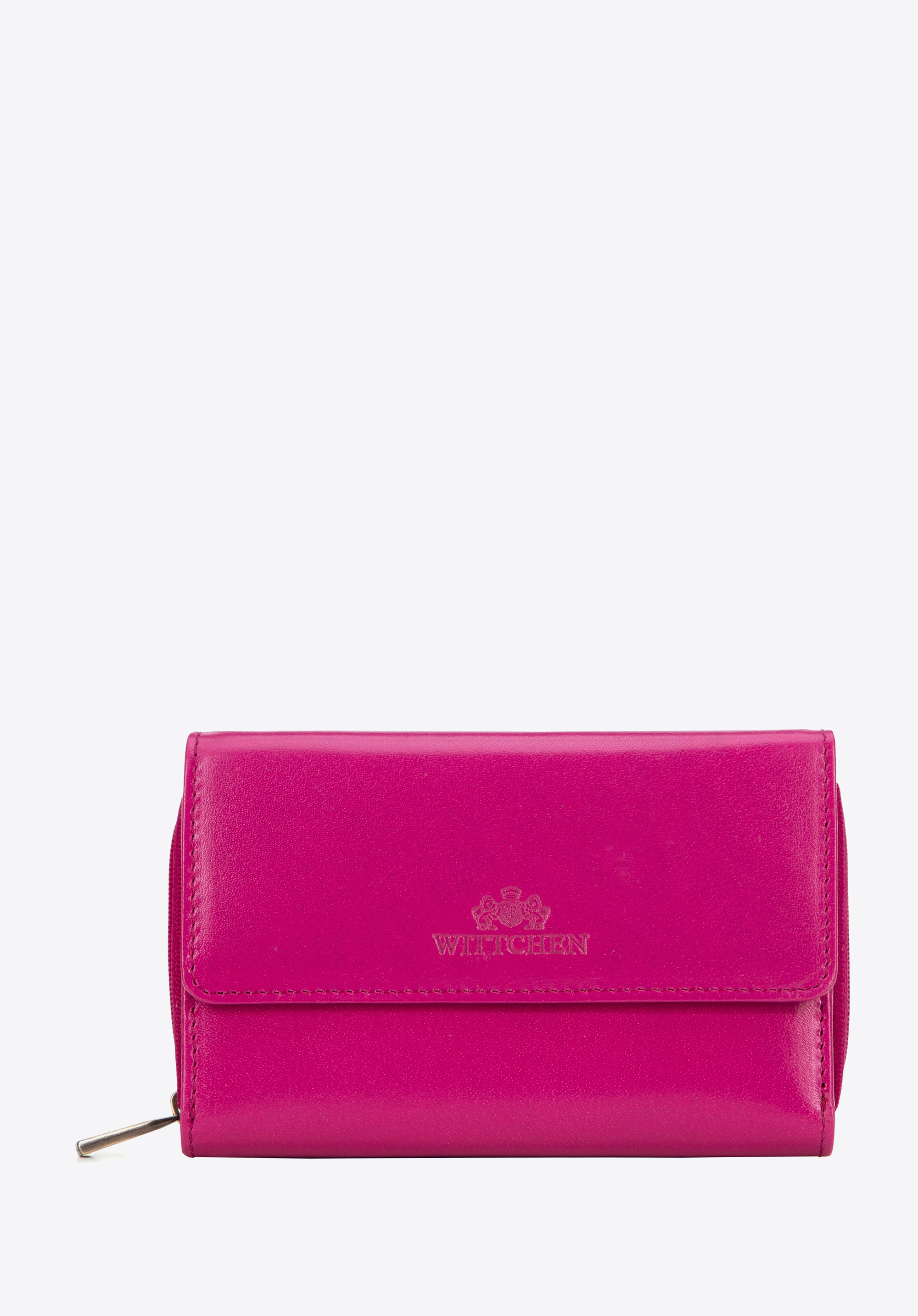 Große Damenbrieftasche aus Naturleder, Fuchsia, 14-1-049-PL, Bild 1