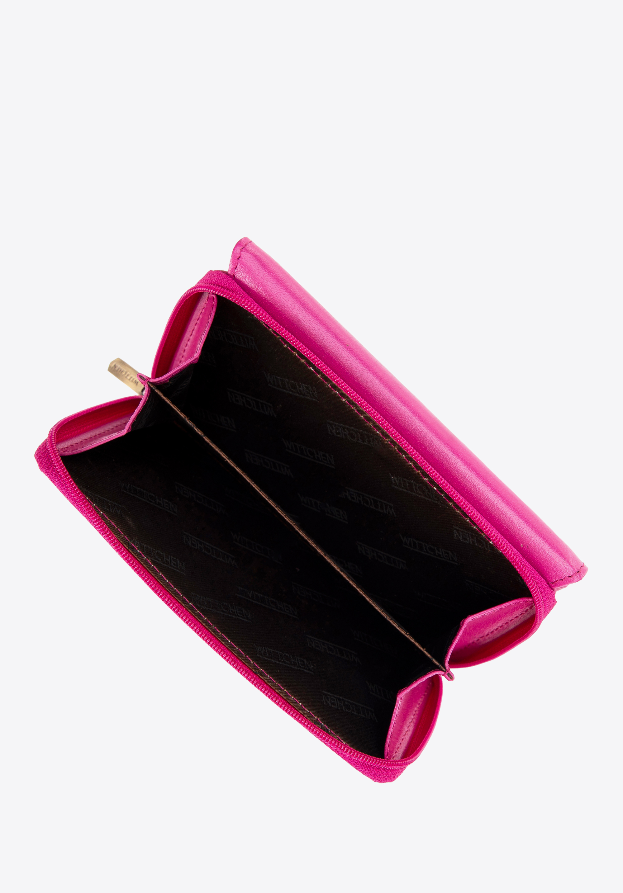 Große Damenbrieftasche aus Naturleder, Fuchsia, 14-1-049-PL, Bild 1
