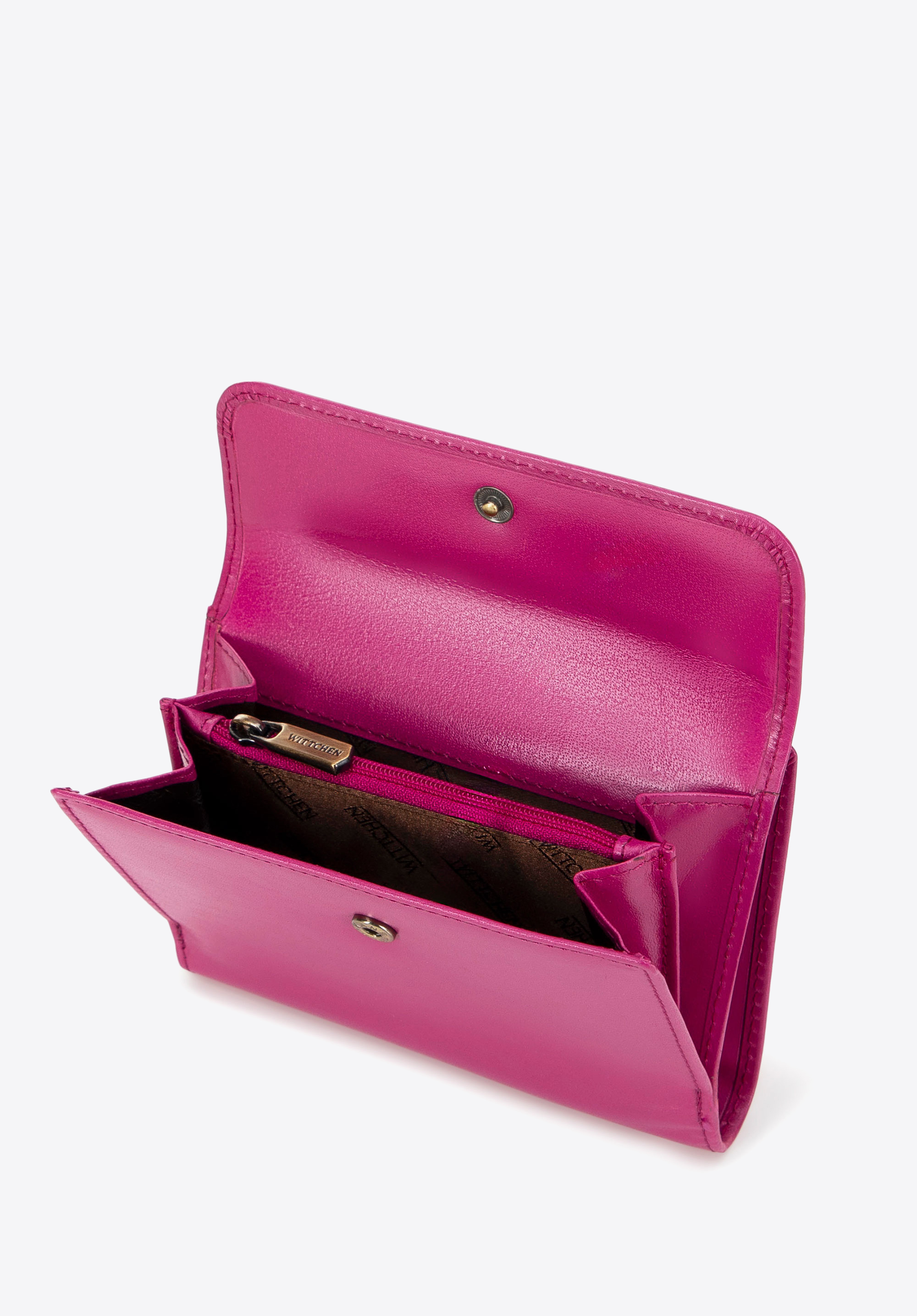 Geldbörse für Damen mit elegantem Druckknopf, Fuchsia, 14-1-048-PL, Bild 1