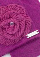 Mănuși de damă cu o floare tricotată, fucsia, 47-6-119-F-U, Fotografie 4