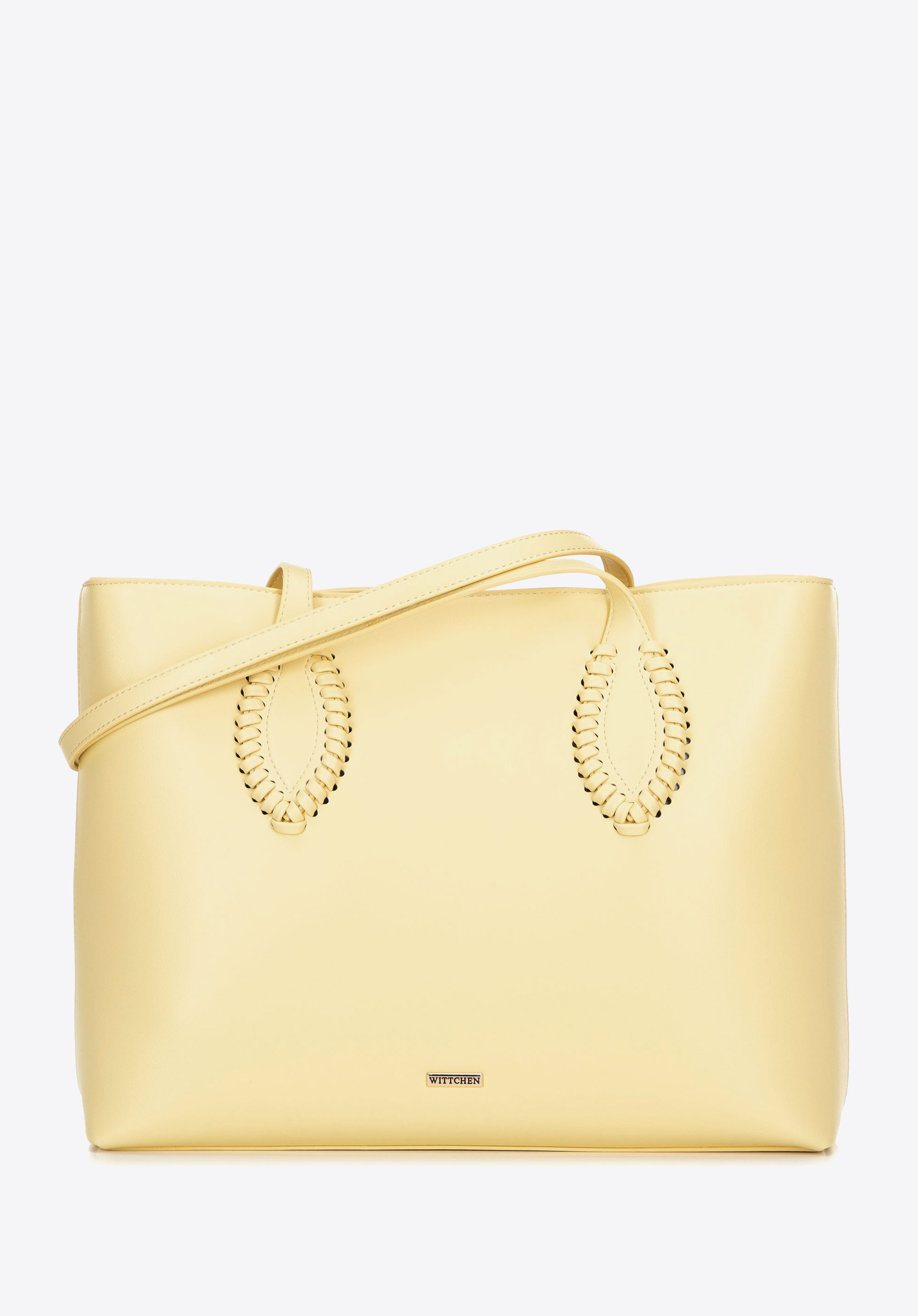 Geanta shopper dama din imitatie de piele, galben, 100-4Y-234-Y, Fotografie 1
