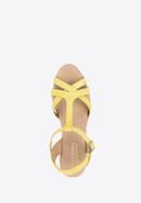 Sandale de damă espadrile din piele întoarsă, galben, 88-D-502-Y-41, Fotografie 5