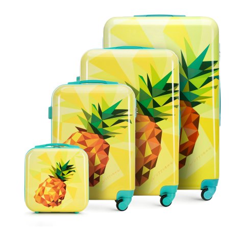 Set valize din ABS cu imprimeu, galben, 56-3A-64K-35, Fotografie 1