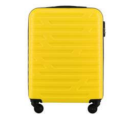 Valiză de cabină din ABS cu model geometric, galben, 56-3A-391-85, Fotografie 1