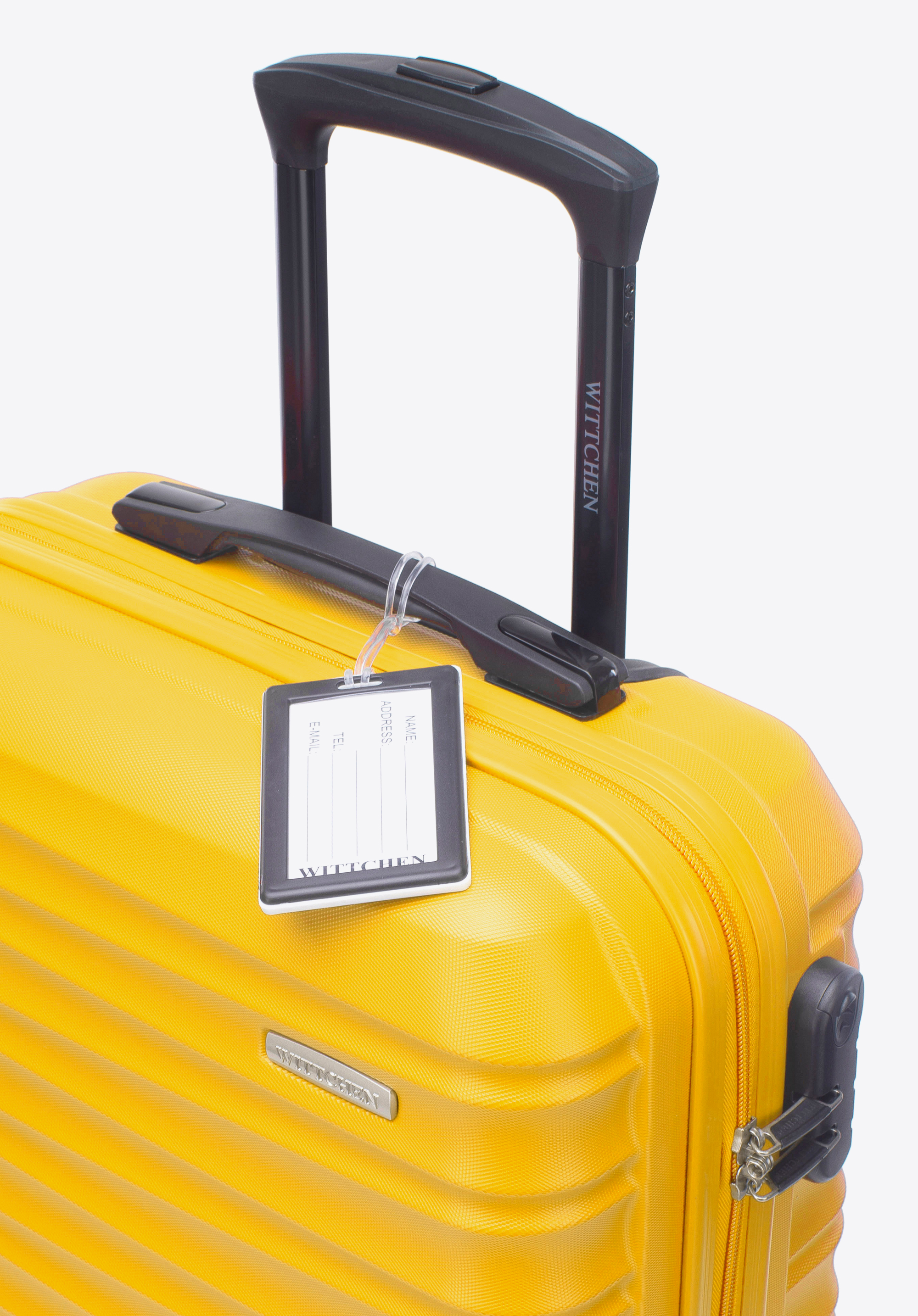 Valiză mică cu etichetă, galben, 56-3A-311-50Z, Fotografie 1