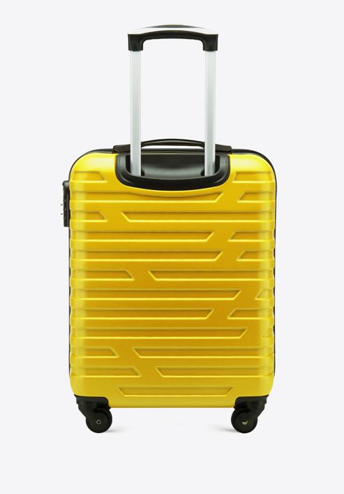 Valiză de cabină din ABS cu model geometric, galben, 56-3A-391-85, Fotografie 3
