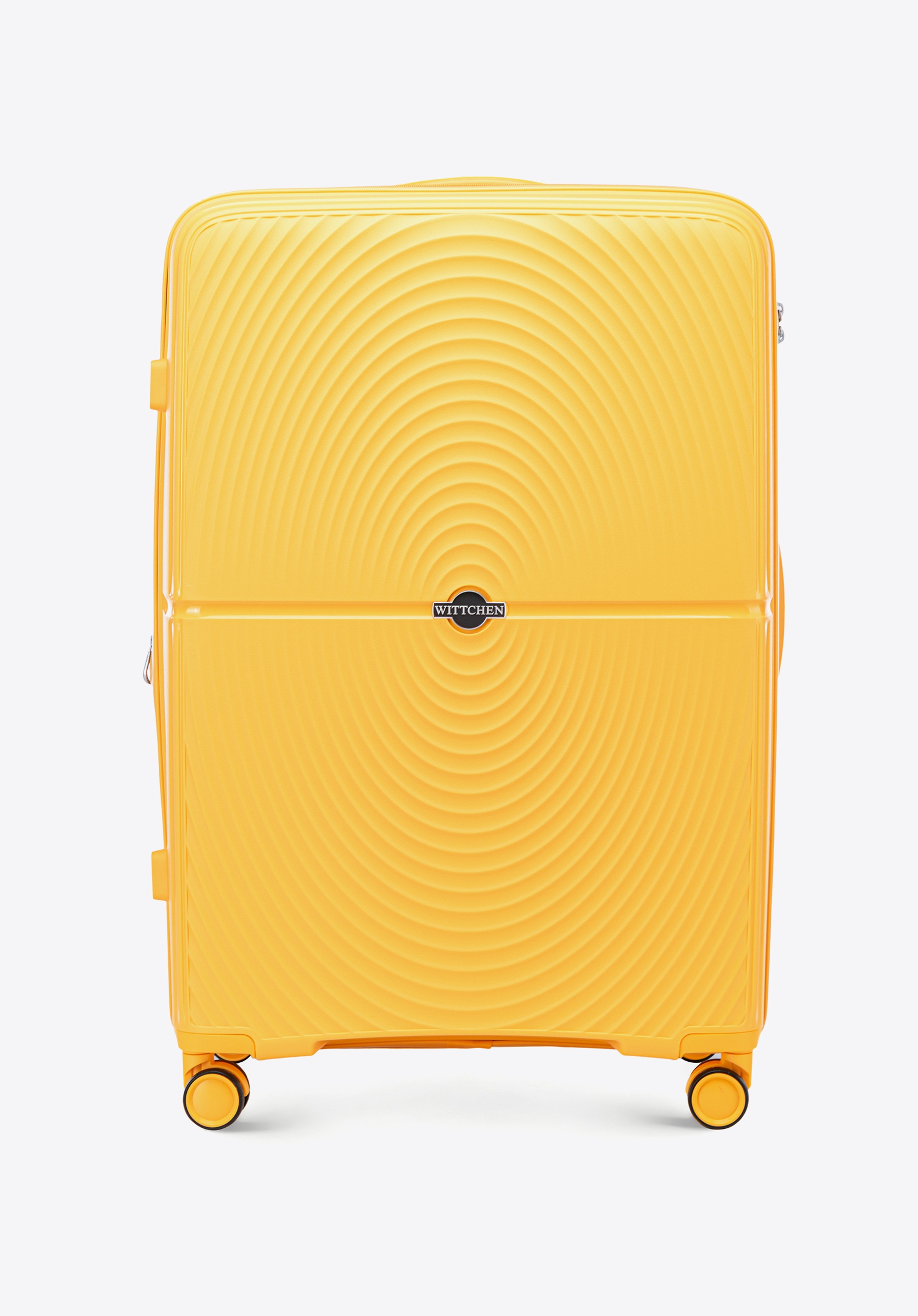 Valiză mare din polipropilenă cu model circular, galben, 56-3T-303-50, Fotografie 1