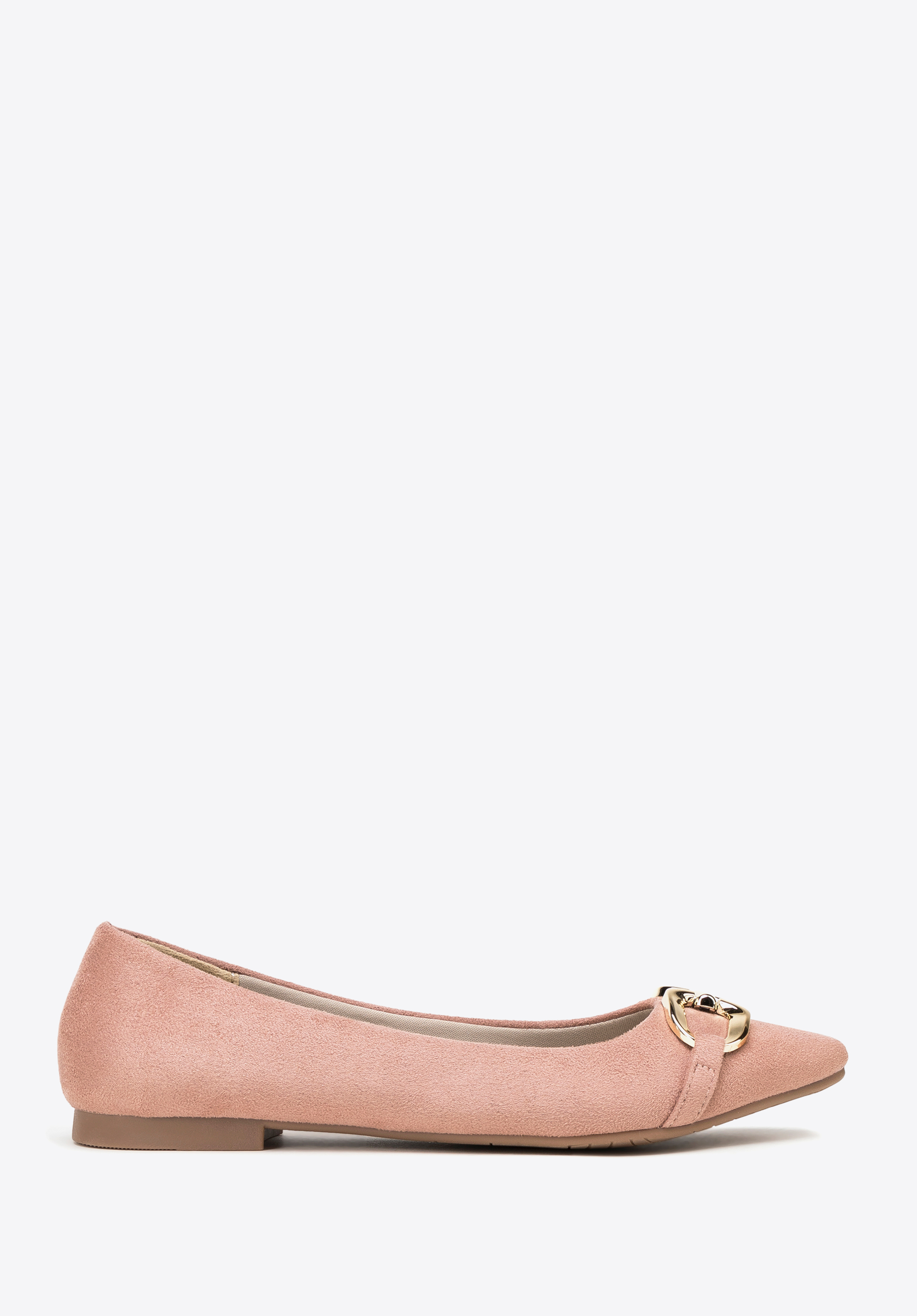 Ballerinas aus Ecosuede mit Schnallenverzierung, gedämpftes rosa, 98-DP-203-P-37, Bild 1
