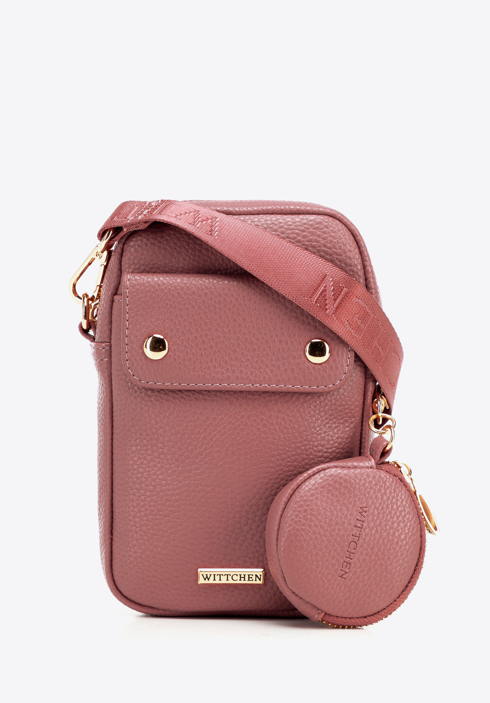 Damen-Mini-Tasche aus Öko-Leder, gedämpftes rosa, 100-2Y-011-P, Bild 1