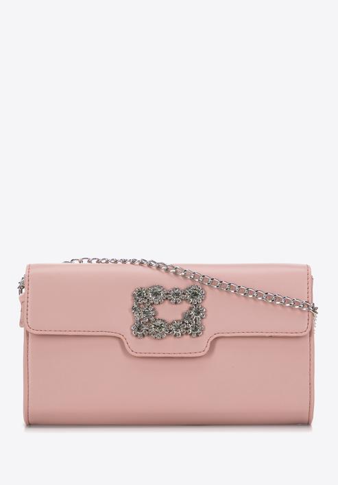 Damenhandtasche mit Strassschnalle, gedämpftes rosa, 98-4Y-017-P, Bild 1