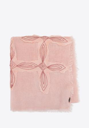 Damenschal mit genähtem Muster, gedämpftes rosa, 95-7D-X12-R, Bild 1