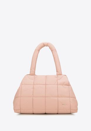 große gesteppte Shopper-Tasche, gedämpftes rosa, 91-4Y-305-P, Bild 1