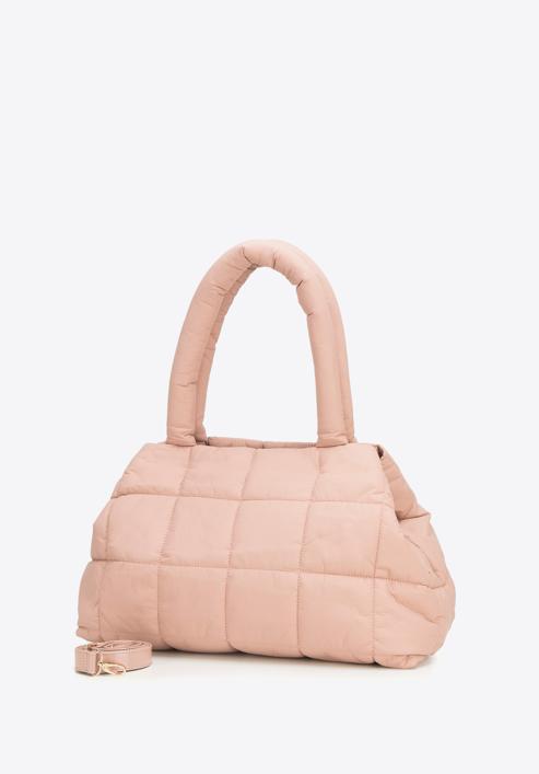 große gesteppte Shopper-Tasche, gedämpftes rosa, 91-4Y-305-P, Bild 3
