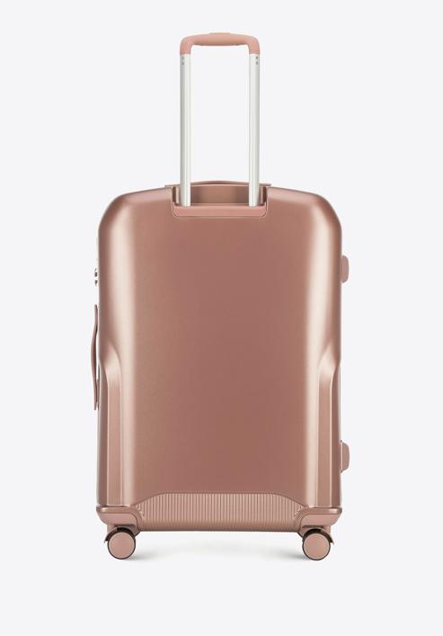 Großer Koffer aus Polycarbonat mit roségoldenem Reißverschluss, gedämpftes rosa, 56-3P-133-10, Bild 3
