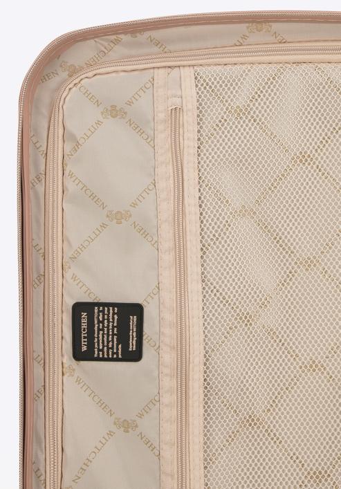 Großer Koffer aus Polycarbonat mit roségoldenem Reißverschluss, gedämpftes rosa, 56-3P-133-10, Bild 7