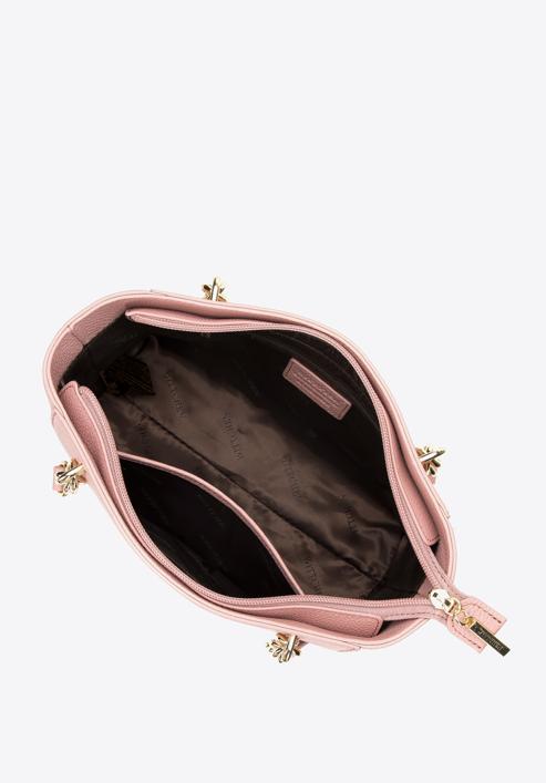 Kleine Shopper-Tasche aus Leder mit Kette, gedämpftes rosa, 98-4E-611-1S, Bild 4