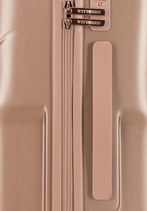 Mittelgroßer Koffer aus Polycarbonat mit roségoldenem Reißverschluss, gedämpftes rosa, 56-3P-132-10, Bild 10
