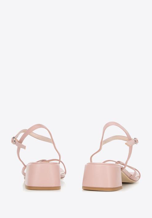 Sandaletten für Damen aus Leder mit dünnen Riemen, gedämpftes rosa, 94-D-961-P-37, Bild 5