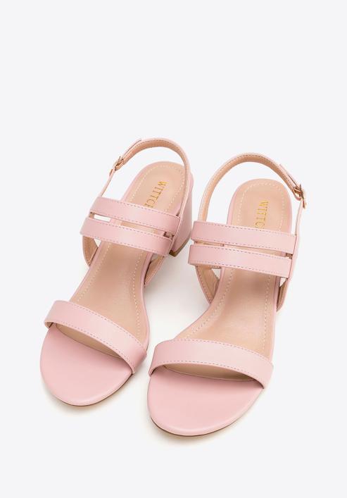 Sandaletten für Damen mit dünnem Riemen, gedämpftes rosa, 98-DP-206-0-37, Bild 2
