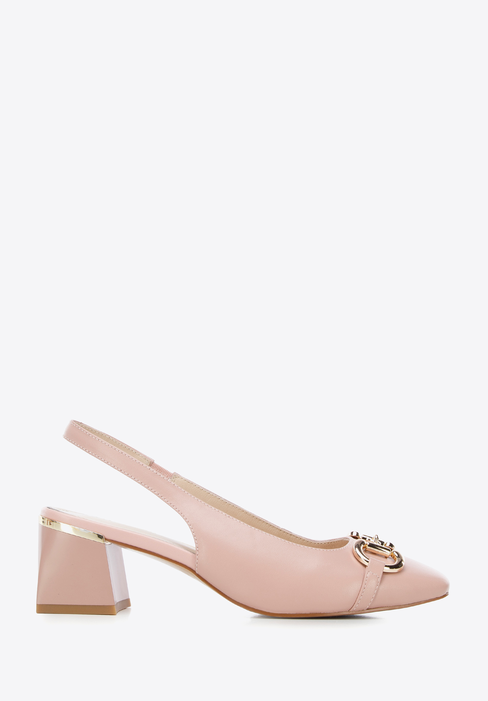 Pumps aus Leder mit Schnalle, gedämpftes rosa, 96-D-503-P-35, Bild 1
