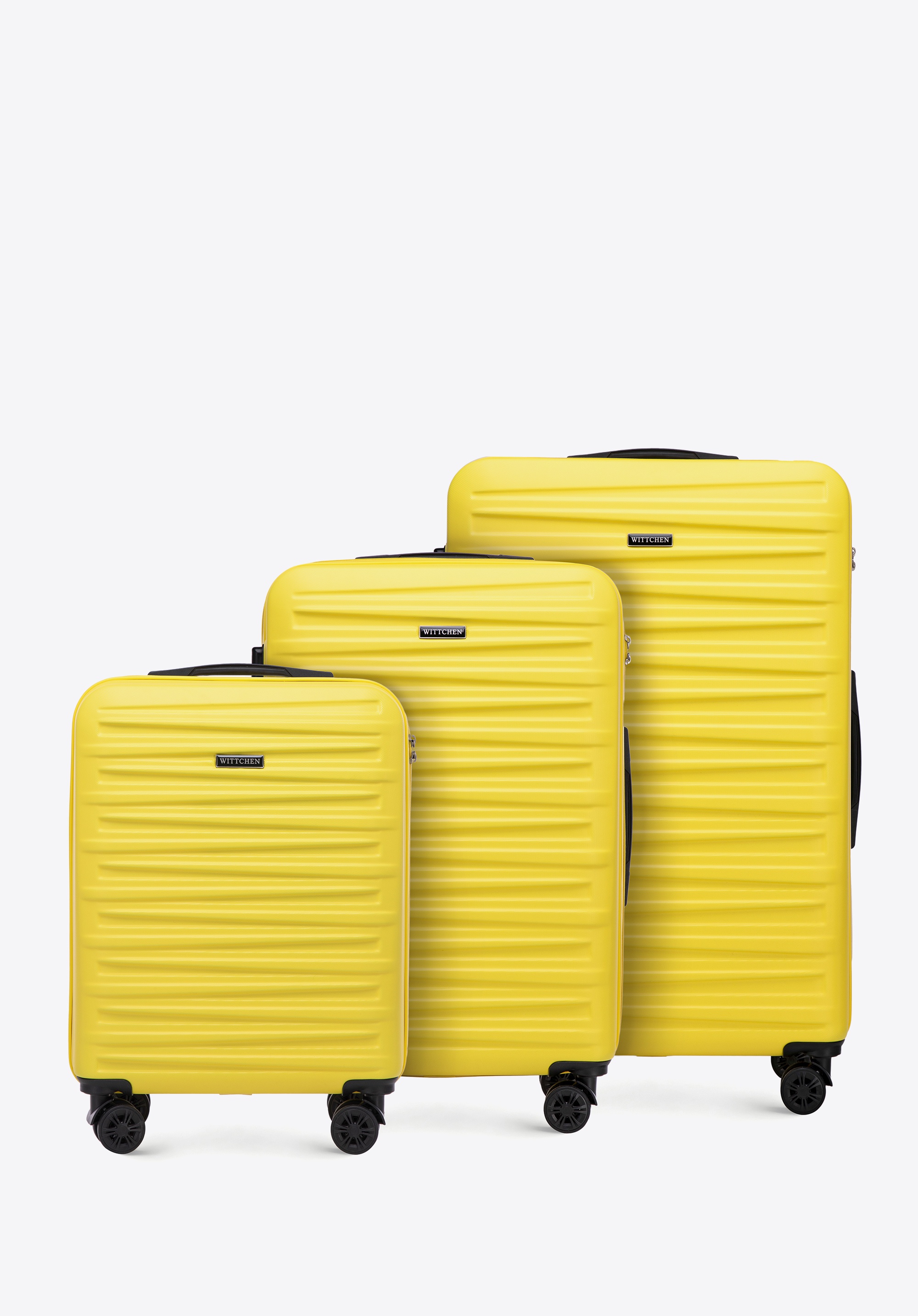 ABS-Gepäckset mit strukturierter Außenseite, gelb, 56-3A-00S-50, Bild 1