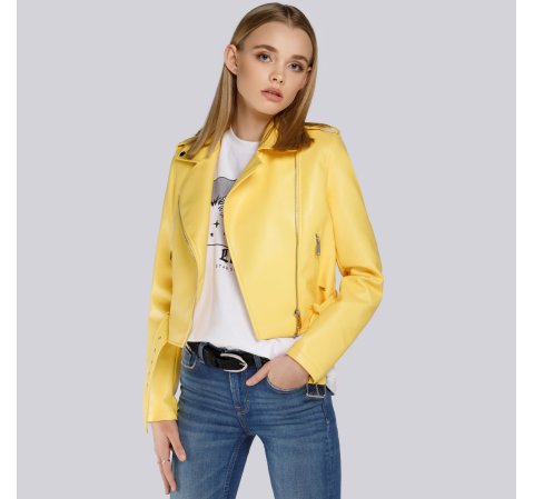 Cropped Jacke für Damen, gelb, 94-9P-105-0-L, Bild 1