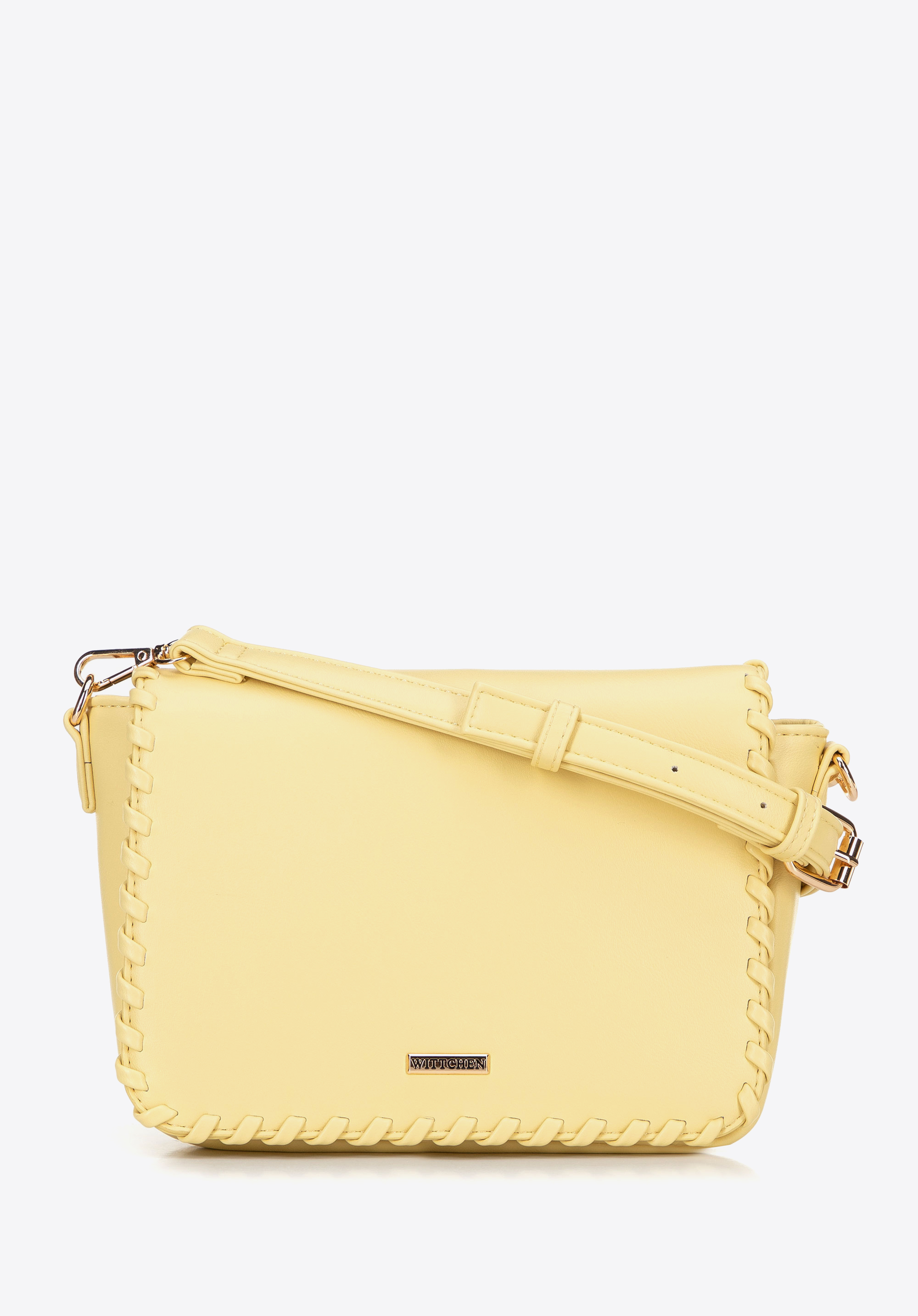 Damen-Crossbody mit beschnittener Klappe, gelb, 100-4Y-235-Y, Bild 1