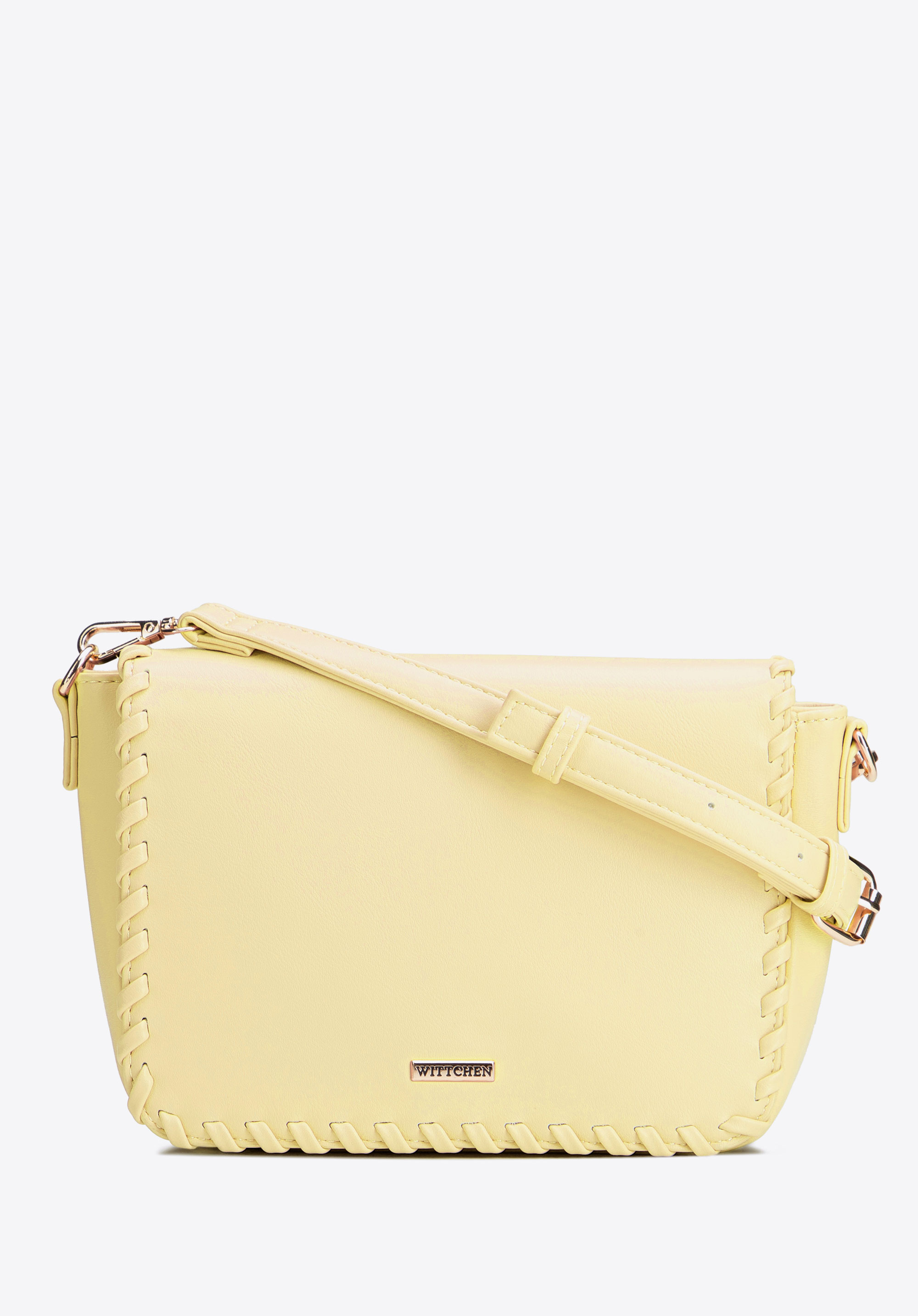 Damen-Crossbody mit beschnittener Klappe, gelb, 100-4Y-235-Y, Bild 1