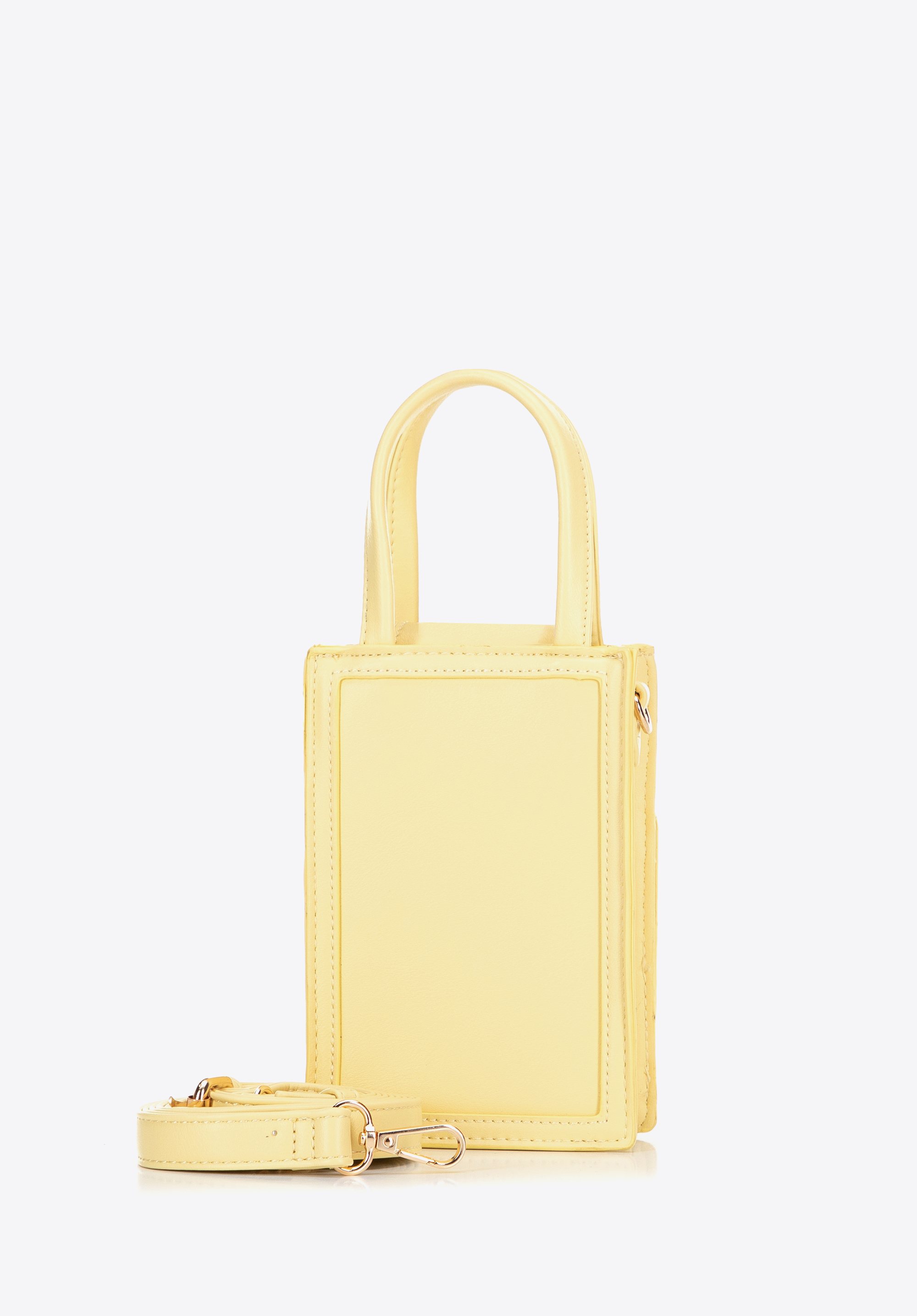 Damen Mini-Telefontasche aus Öko-Leder, gelb, 100-4Y-227-Y, Bild 1