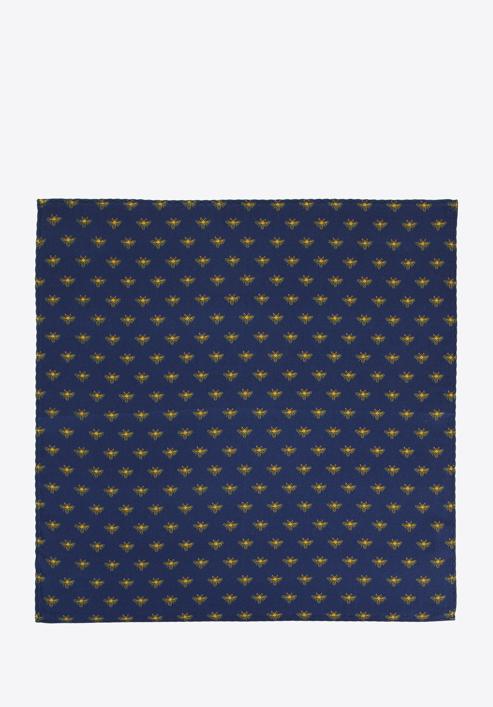 Gemustertes Einstecktuch aus Seide, gelb - dunkelblau, 96-7P-001-X18, Bild 3