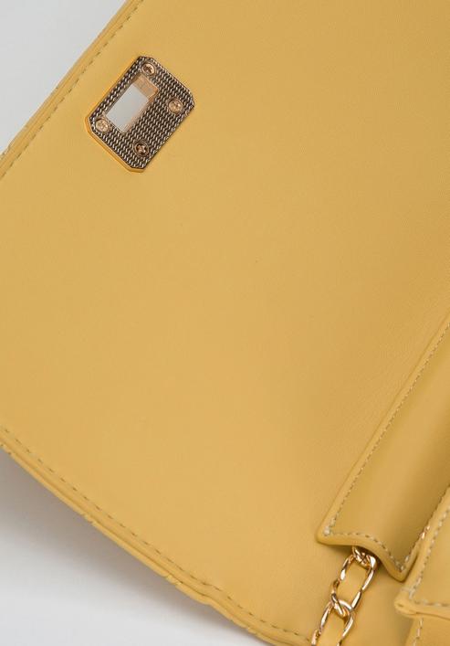 Gesteppte Damentasche aus Ökoleder mit Kette, gelb, 94-4Y-519-Y, Bild 5