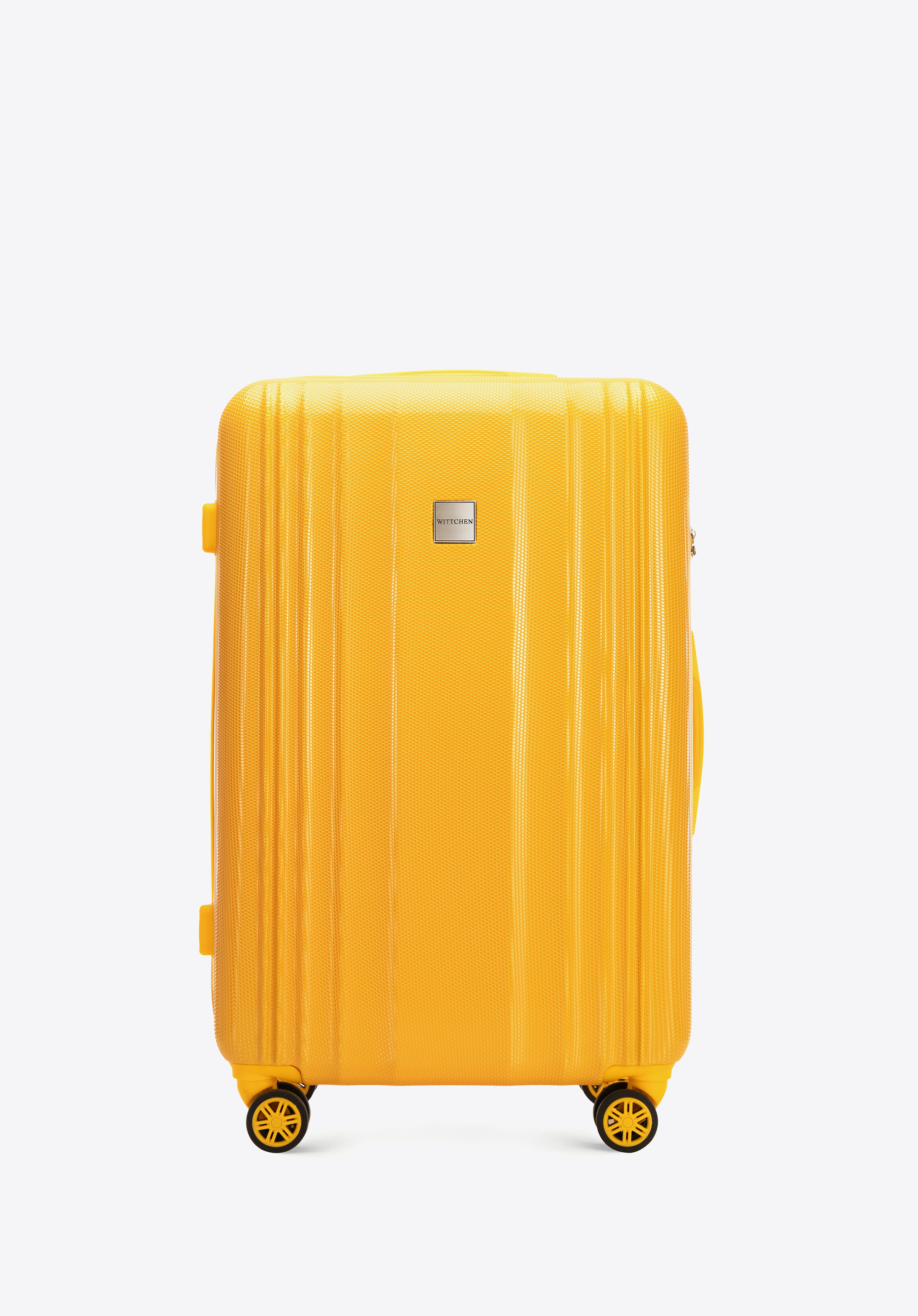 Großer Koffer aus geprägtem Polycarbonat, gelb, 56-3P-303-50, Bild 1