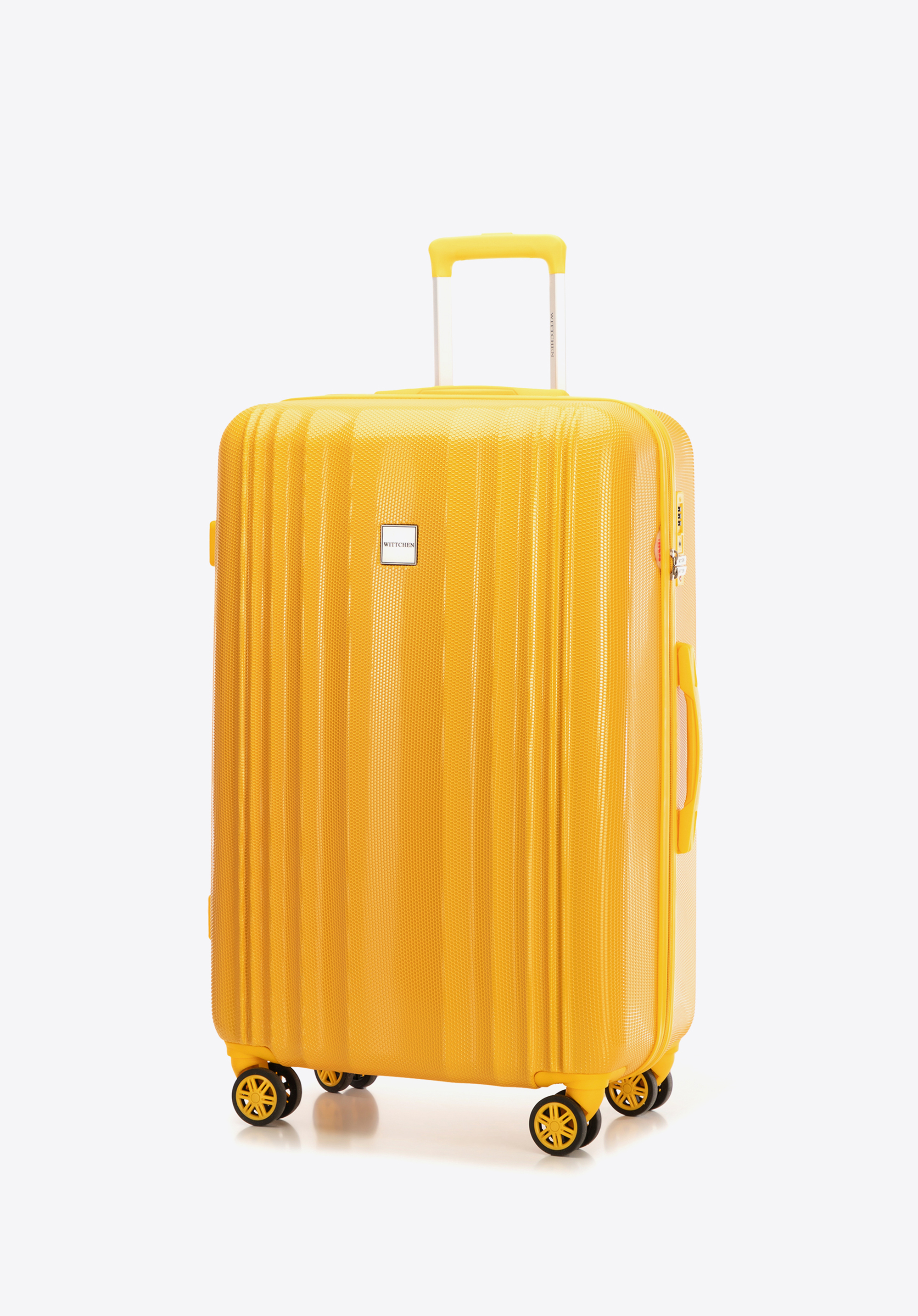 Großer Koffer aus geprägtem Polycarbonat, gelb, 56-3P-303-50, Bild 1