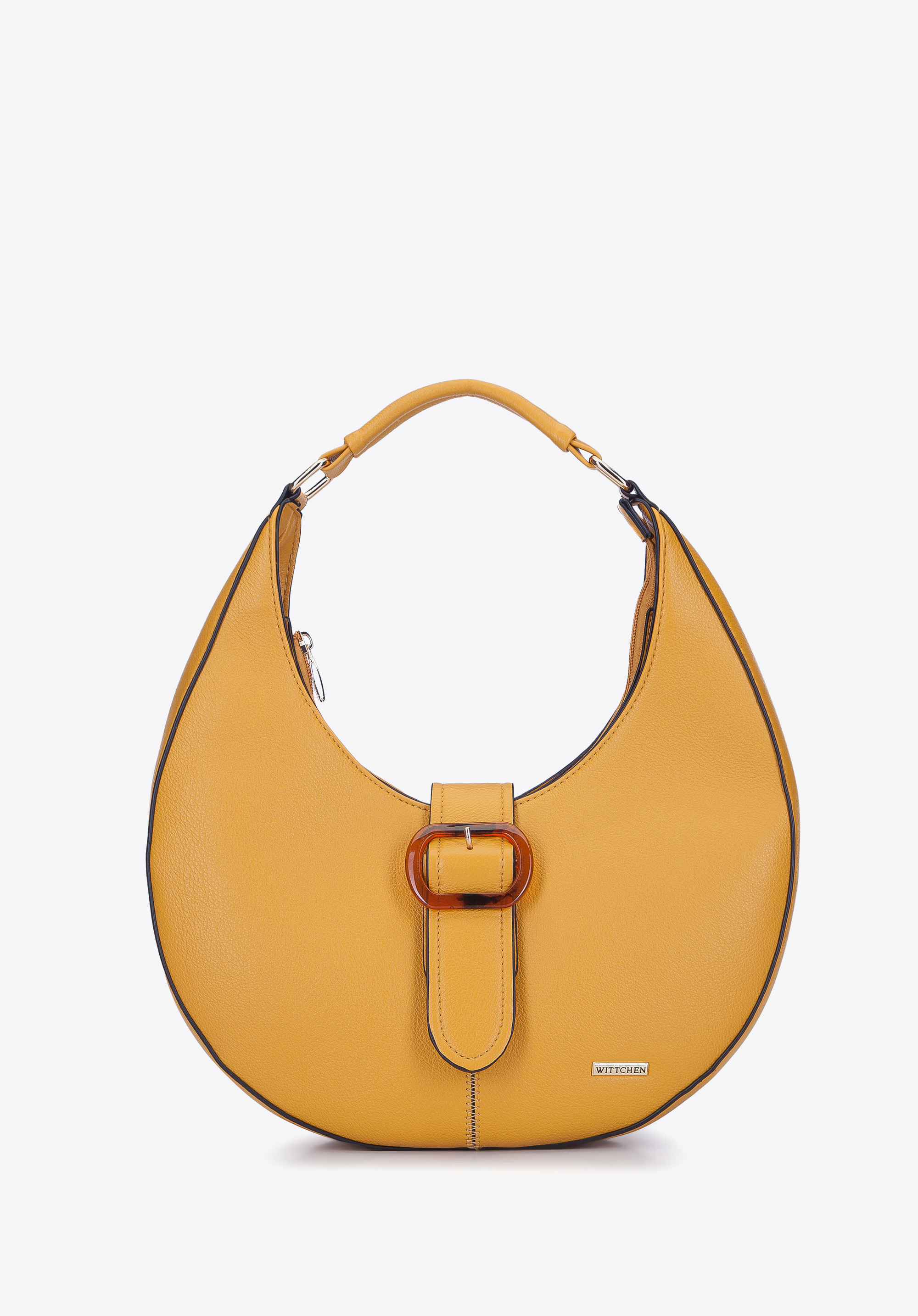 Halbmond-Tasche mit Schnalle, gelb, 93-4Y-612-1, Bild 1