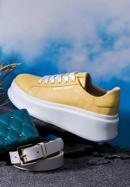 Klassische Sneakers aus Leder mit dicker Sohle, gelb, 98-D-961-Z-37, Bild 30