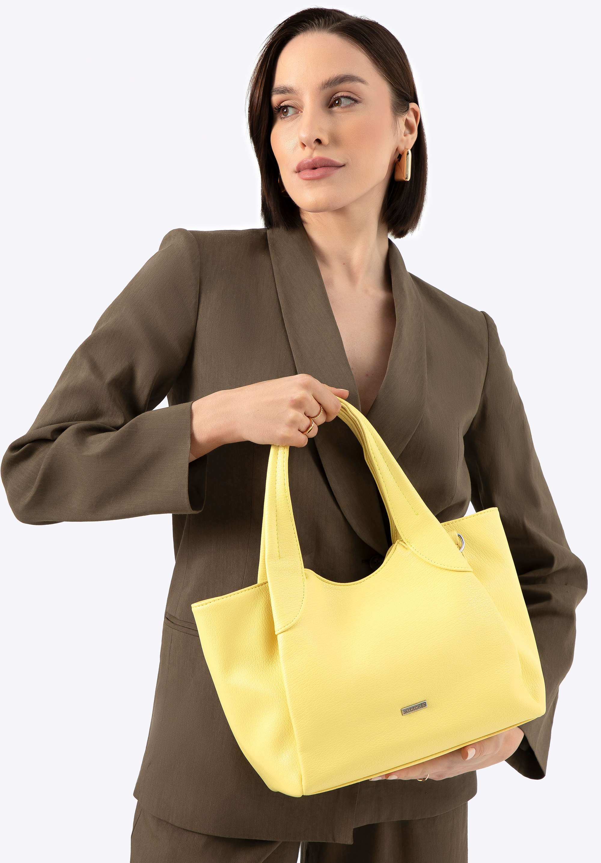 Öko-Lederkoffer für Damen, gelb, 100-4Y-438-Y, Bild 1