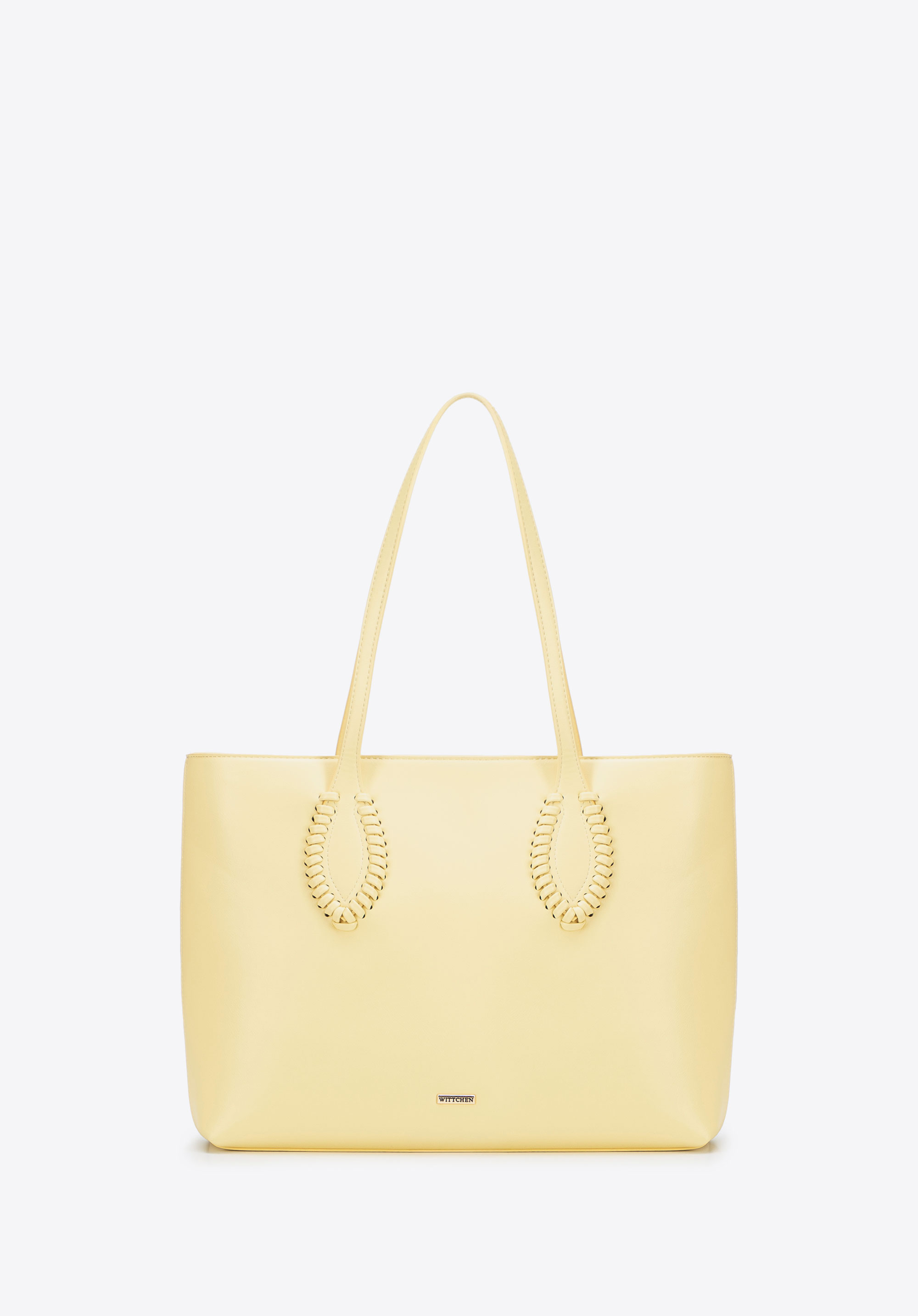 Shopper Tasche aus Öko-Leder für Damen, gelb, 100-4Y-234-Y, Bild 1