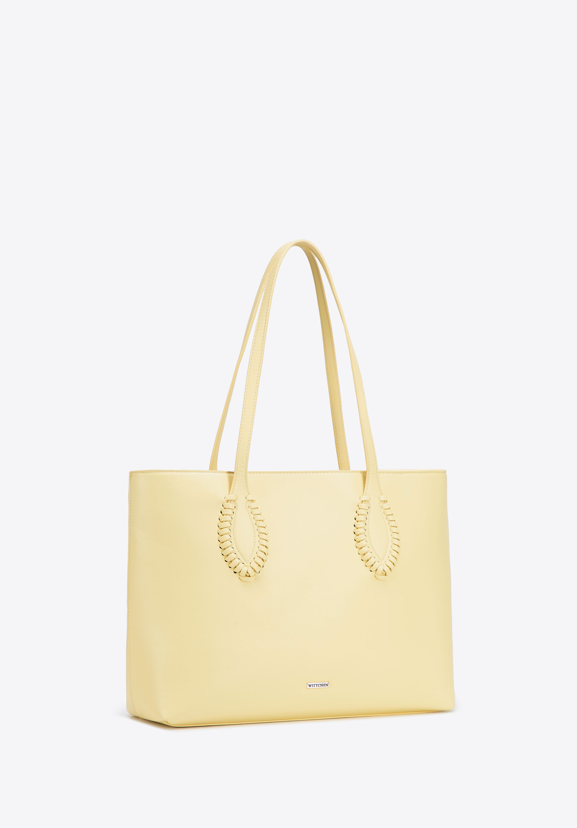 Shopper Tasche aus Öko-Leder für Damen, gelb, 100-4Y-234-Y, Bild 1