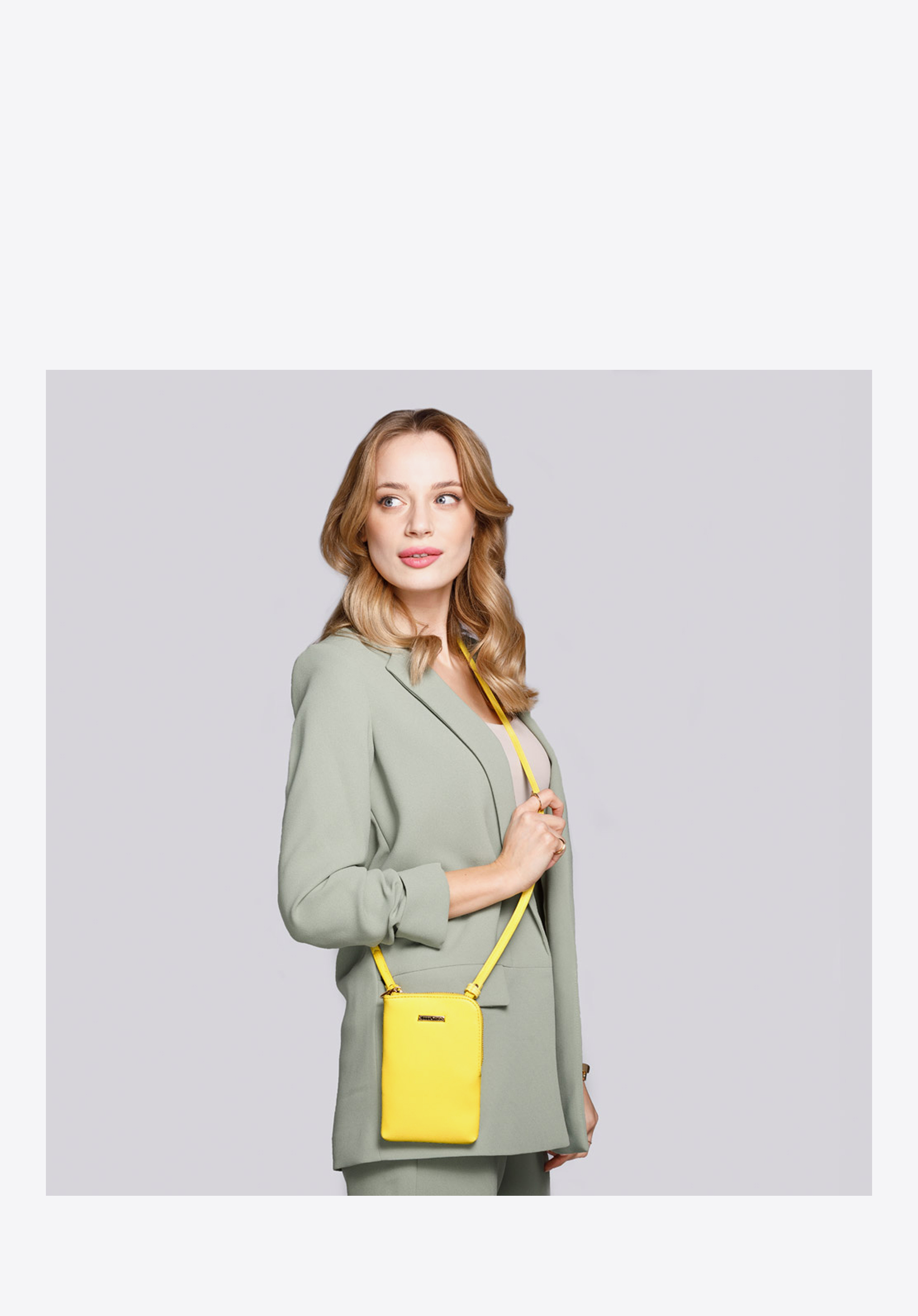 Damenposttasche klein XS, gelb, 92-2Y-306-Y, Bild 1