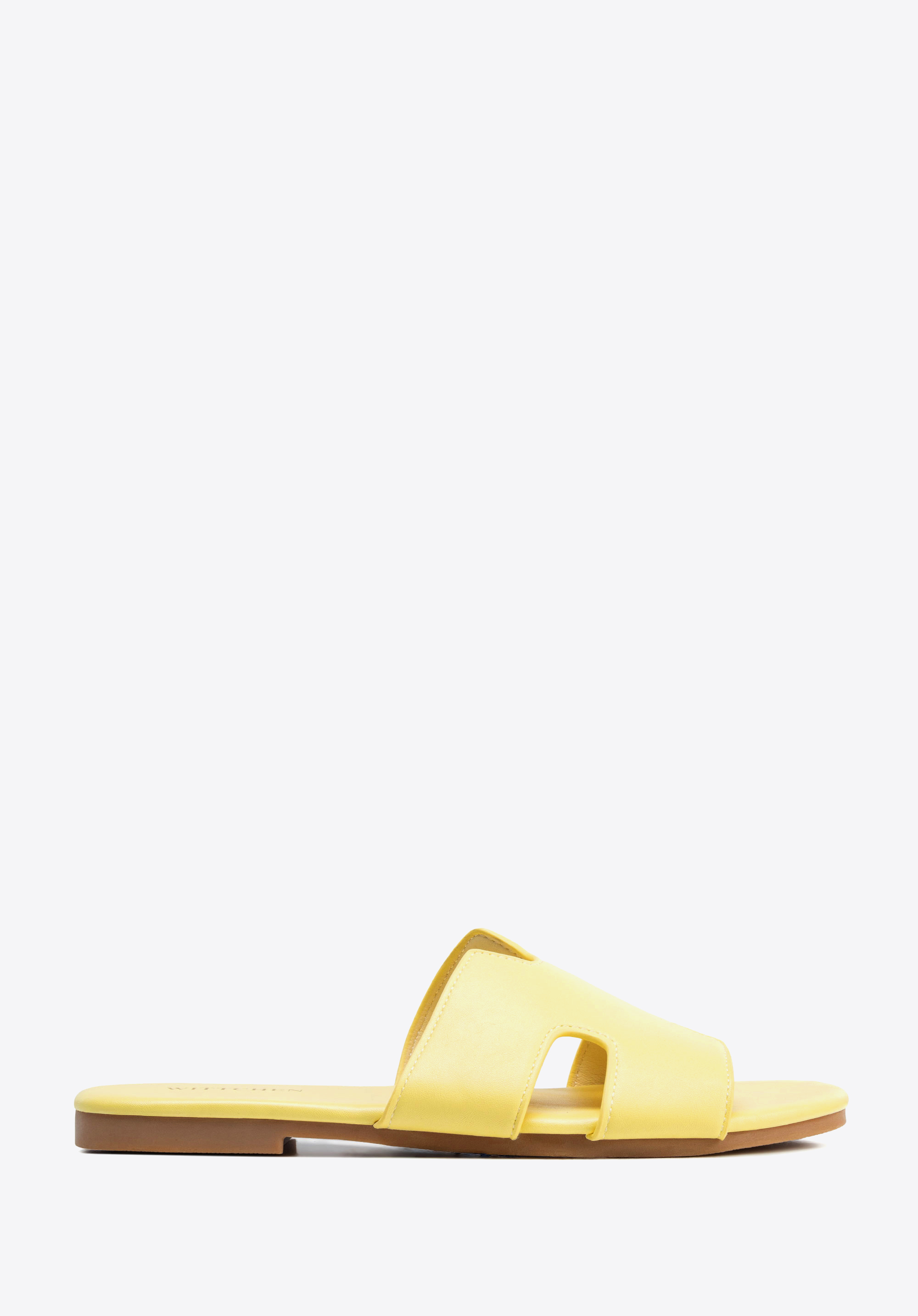 Women''s leather sandals with ''H'' cut-out, gelb, 100-DP-809-Y-37, Bild 1