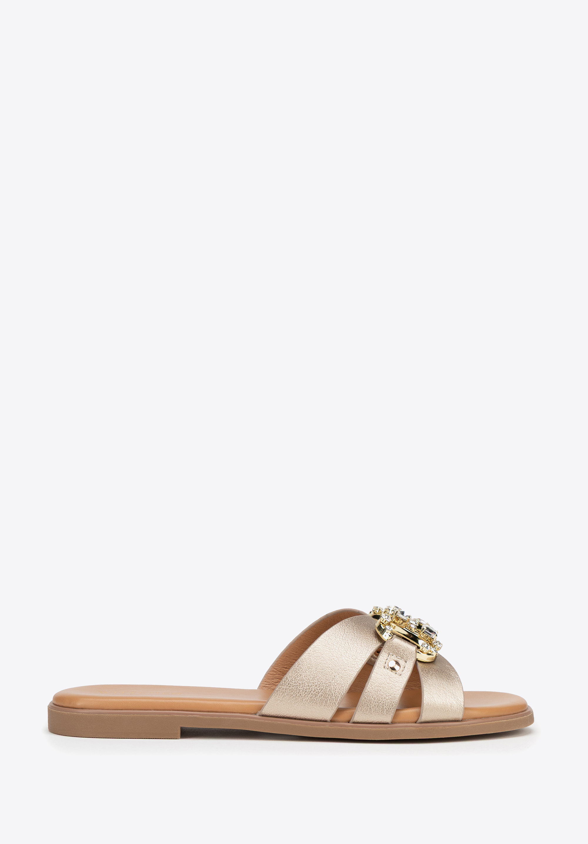 Damen-Flip-Flops aus Öko-Leder, gold, 100-DP-205-G-38, Bild 1