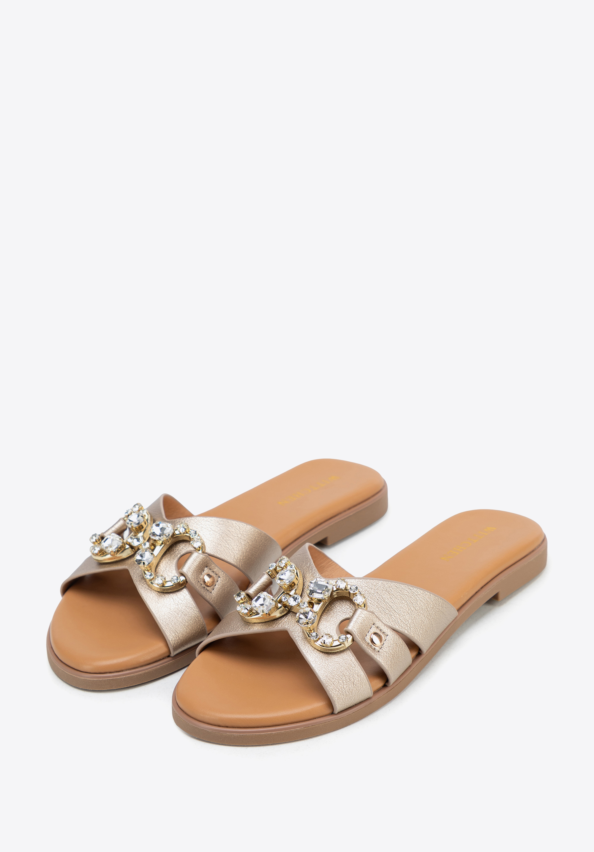 Damen-Flip-Flops aus Öko-Leder, gold, 100-DP-205-G-37, Bild 1