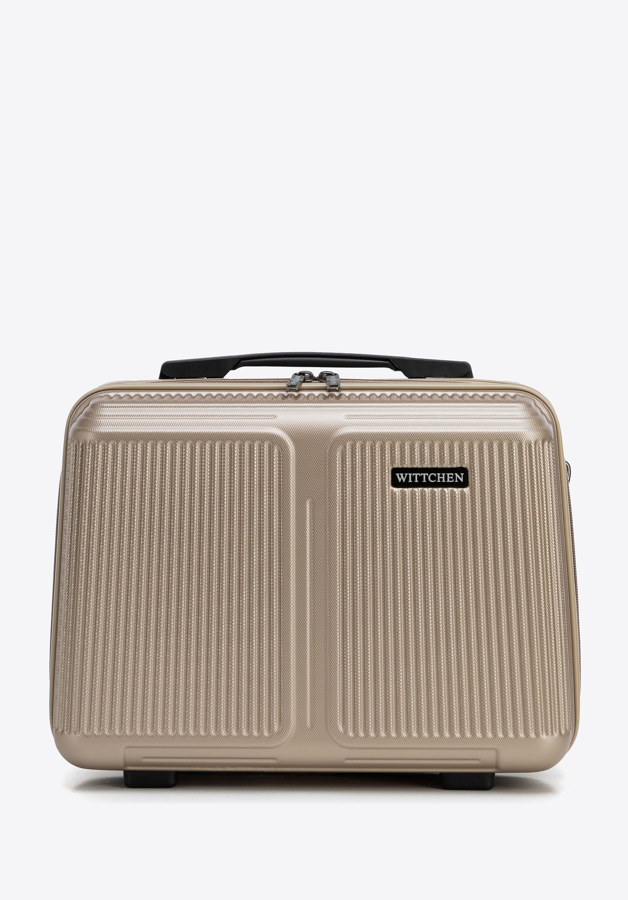 Gestreifte Kosmetiktasche aus ABS, gold, 56-3A-604-86, Bild 1