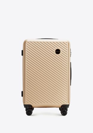 Mittelgroßer Koffer aus ABS mit diagonalen Streifen